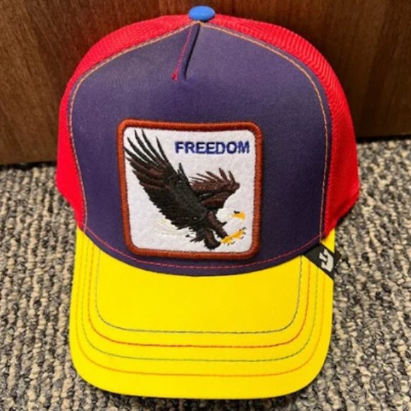 Goorin Animal Farm Trucker Baseball Hat Freebird Freedom Eagle Pride Gay LGBT